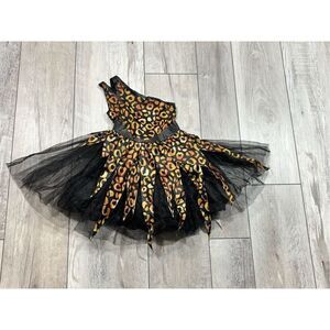 Leopard cheetah cave girl dress Halloween costume size 4-6